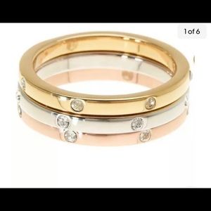 COPY - ADORNA SWAROVSKI CRYSTAL STUDDED ETERNITY BANDS RING SET OF 3